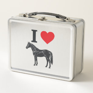 Lunch Box J'aime les chevaux dessin de chemise de gravure vi