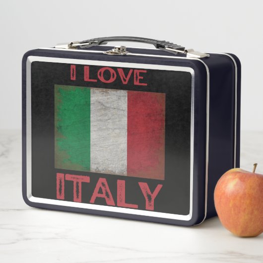 LUNCH BOX J'AIME L'ITALIE, LE DRAPEAU ITALIEN (En situation)