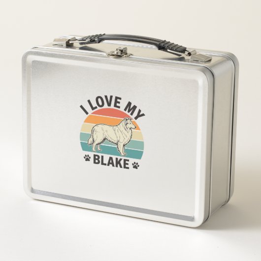 Lunch Box J'aime mon chien Blake Design de gravure rétro_1 (Devant)