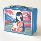 Lunch Box Japonaise avec un chat blanc (Dos)