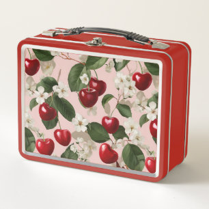 Lunch Box Jardin Botanique Fleur de Cerisier Rose Vintage