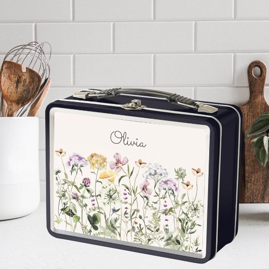 Lunch Box Jardin Fleur sauvage coloré monogramme