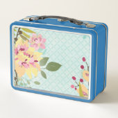 Lunch Box Jardin floral, Arrière - plan bleu (Dos)