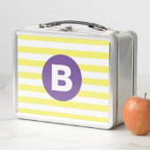 Lunch Box Jaune Ensoleillé Rayé Monogramme Violet (En situation)