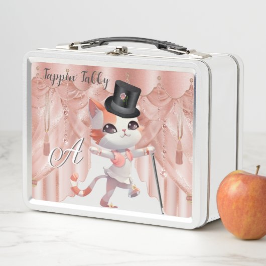 Lunch Box Jazzy Tap Dancing Tabby Chat Casquette Canne Monog (En situation)