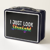 Lunch Box Je regarde juste droit LGBT Rainbow Pride Mois (Devant)