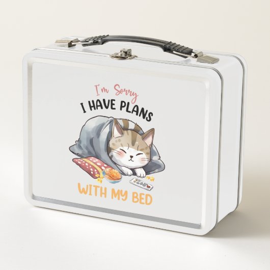 Lunch Box Je suis désolé, j'ai des plans avec mon lit - Chat (Devant)