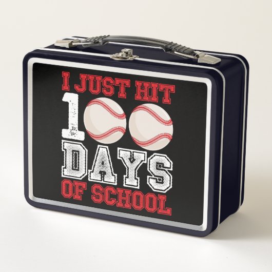 Lunch Box Je viens de frapper 100 jours de baseball scolaire (Devant)