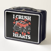 Lunch Box J'écrase les coeurs Saint-Valentin Monster Truck (Devant)