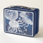 Lunch Box Jellyfish sur Arrière - plan de la Marine (Dos)