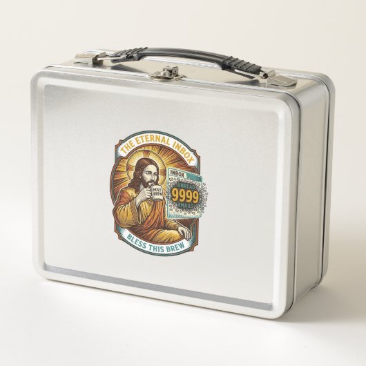 Lunch Box Jésus 9999 Emails Non Lus Boîte de Réception Zéro (Devant)