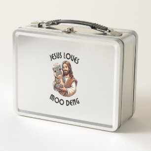 Lunch Box Jésus aime Moo Deng T-Shirt_3