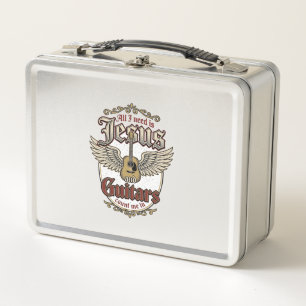 Lunch Box Jésus et guitares Guitare chrétienne vintage
