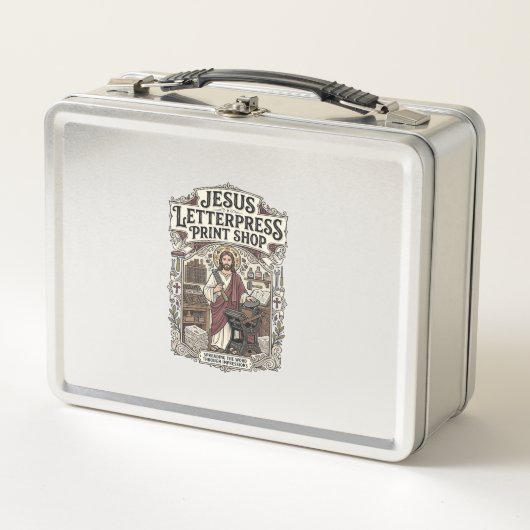 Lunch Box Jesus Letterpress Print Shop Jésus impression text (Devant)
