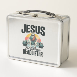 Lunch Box Jésus l'haltérophile ultime vintage