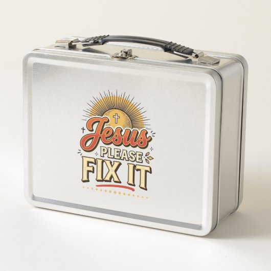 Lunch Box Jésus S'il Vous Plaît Réparez-Le Typographie Chrét (Devant)