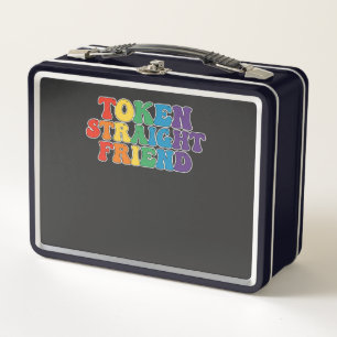 Lunch Box Jeton de fierté LGBT Groovy Ami tout droit