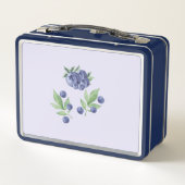 Lunch Box Joli Aquarelle Elégante Blueberry Fruit Monogramme (Dos)