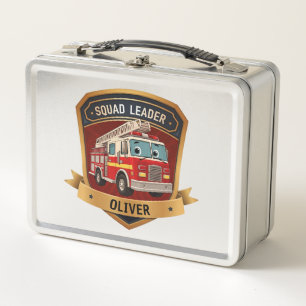 Lunch Box Joli Badge de Pompiers Personnalisé