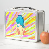 Lunch Box Joli bébé dinosaure bleu (En situation)