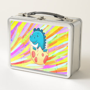 Lunch Box Joli bébé dinosaure bleu