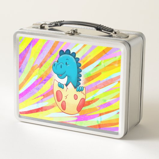 Lunch Box Joli bébé dinosaure bleu (Devant)