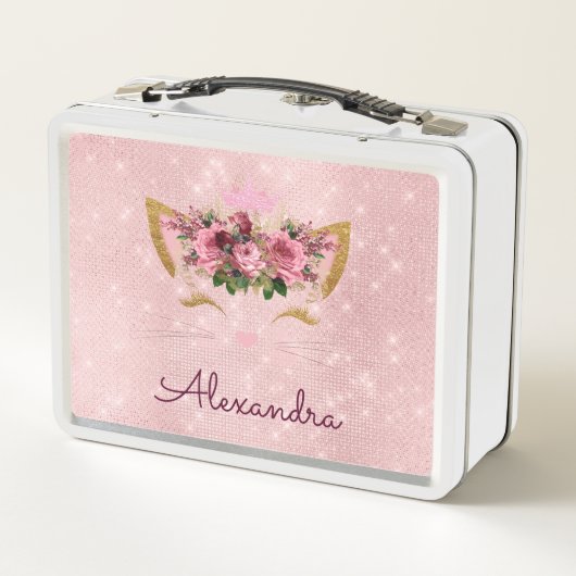 Lunch Box Joli Blush Rose Kitty Monogram School (Dos)