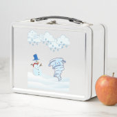 Lunch Box Joli bonhomme de neige et vent d'hiver (En situation)
