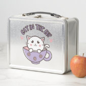 Lunch Box Joli chat blanc dans la tasse (En situation)