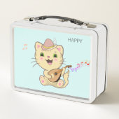 Lunch Box Joli Chat Caramel Roux Musical (Dos)