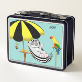 Lunch Box Joli chat Kitty. Abeille et perroquet (Dos)