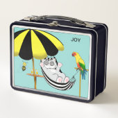 Lunch Box Joli chat Kitty. Abeille et perroquet (Devant)