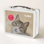 Lunch Box Joli chat tabby et boule rouge (Dos)
