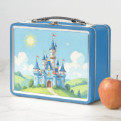 Lunch Box Joli château bleu et blanc (En situation)