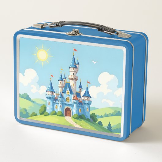Lunch Box Joli château bleu et blanc (Devant)