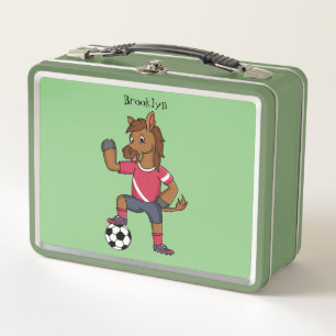 Lunch Box Joli cheval drôle jouant dessin de football