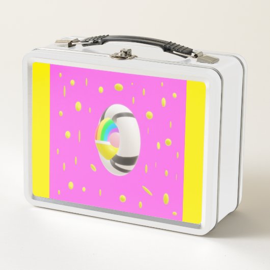 Lunch Box Joli design rose et jaune (Devant)