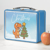 Lunch Box Joli dinosaure avec sapin de Noël (En situation)
