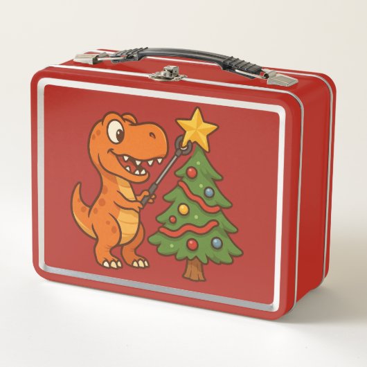 Lunch Box Joli dinosaure avec sapin de Noël (Devant)