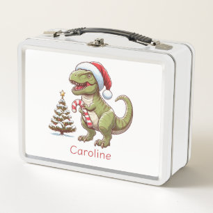 Lunch Box Joli dinosaure de canne à bonbon de Noël