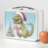 Lunch Box Joli dinosaure en canne de Noël (En situation)