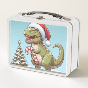Lunch Box Joli dinosaure en canne de Noël