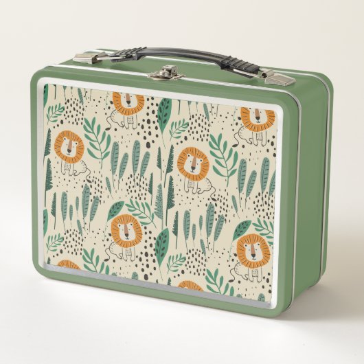 Lunch Box Joli Doodle Lion Jungle Rainforest Motif (Devant)
