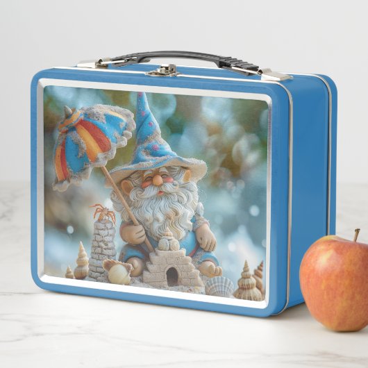 Lunch Box Joli gnome de plage avec parapluie (En situation)