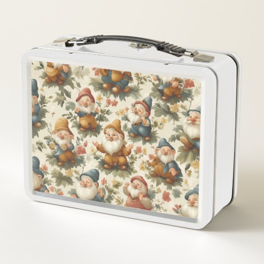 Lunch Box Joli gnome et fleurs design (Dos)
