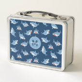 Lunch Box Joli grand requin blanc Motif Océan Monogramme (Dos)