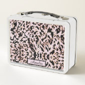Lunch Box Joli Imprimé Léopard Rose Gold personnalisé Fille (Dos)