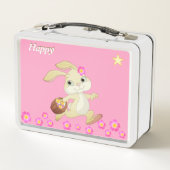 Lunch Box Joli lapin, fleurs et étoile rose (Dos)