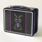 Lunch Box Joli lapin noir avec Soul arc-en-ciel Chakra (Dos)