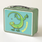 Lunch Box Joli lézard vert gecko avec dessin animé (Dos)